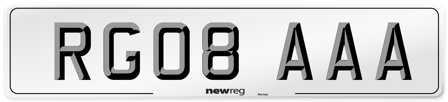 RG08 AAA Number Plate from New Reg